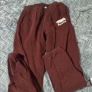 Roots Women’s Burgundy Sweatpants with Logo